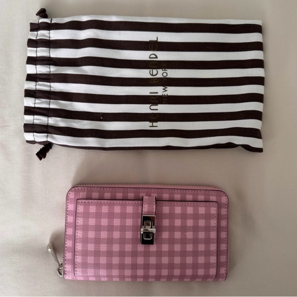 Henri Bendel Pink Gingham Card Holder NWOT